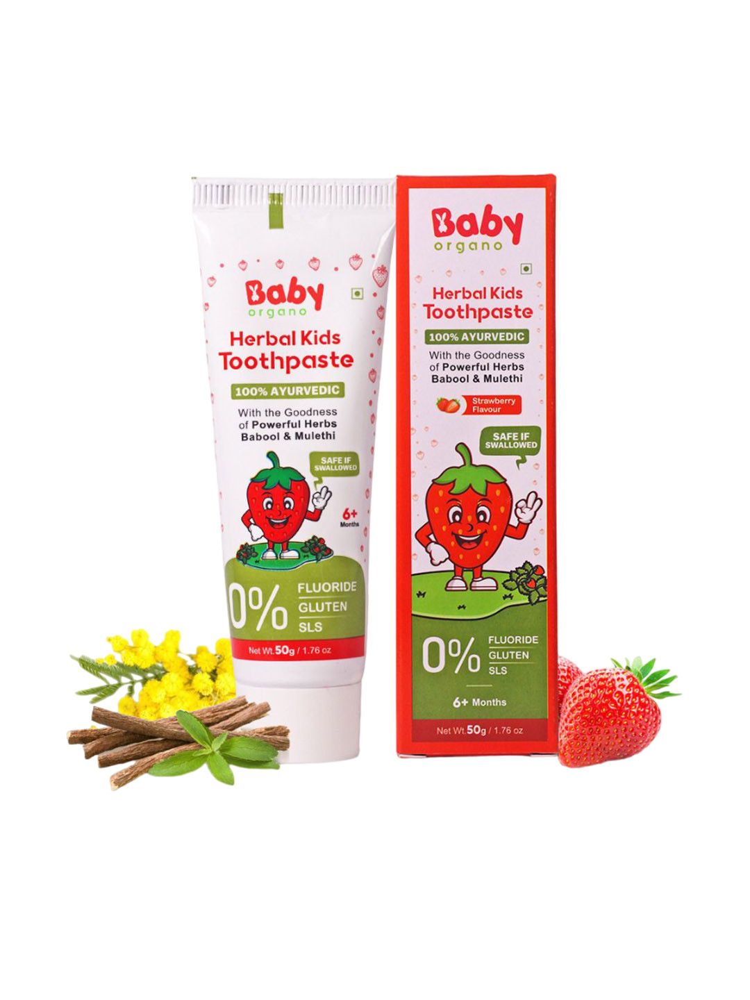 

BABYORGANO Herbal Organics Toothpaste With Chocovita-50g, Green