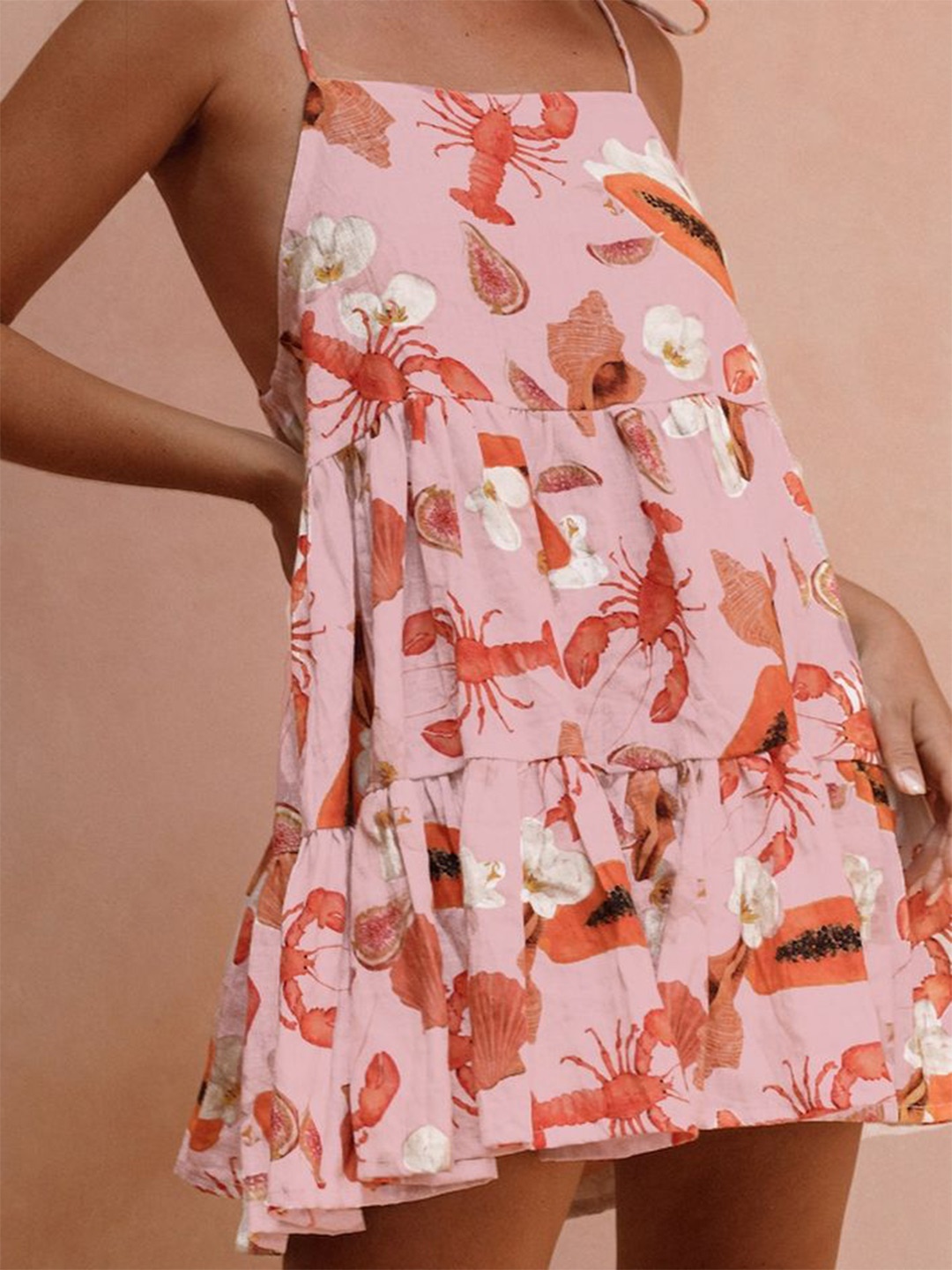 

LULU & SKY Floral Print A-Line Midi Dress, Pink