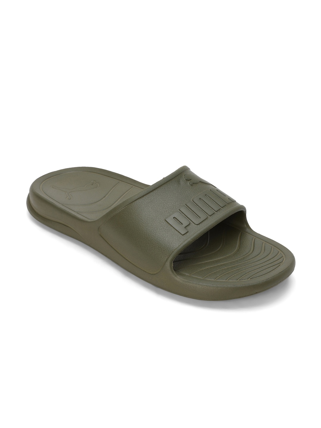 

Puma Unisex Popcat 20 Injex Res Printed Sliders, Olive