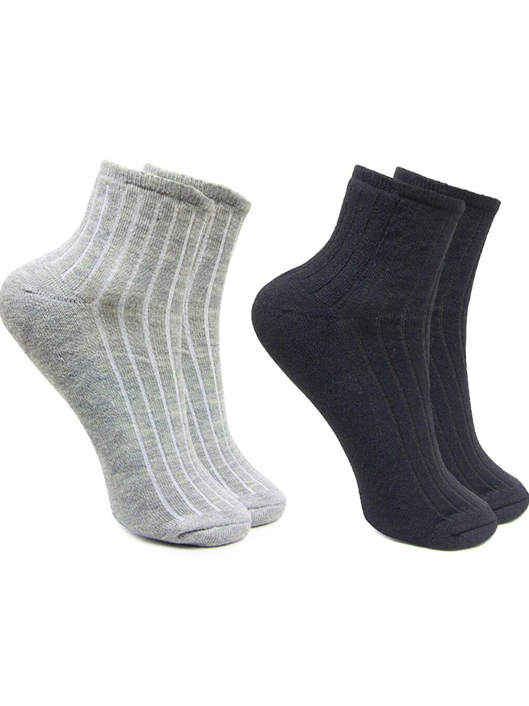 

BAESD Women Pack Of 2 Patterned Ankle Length Socks, Black