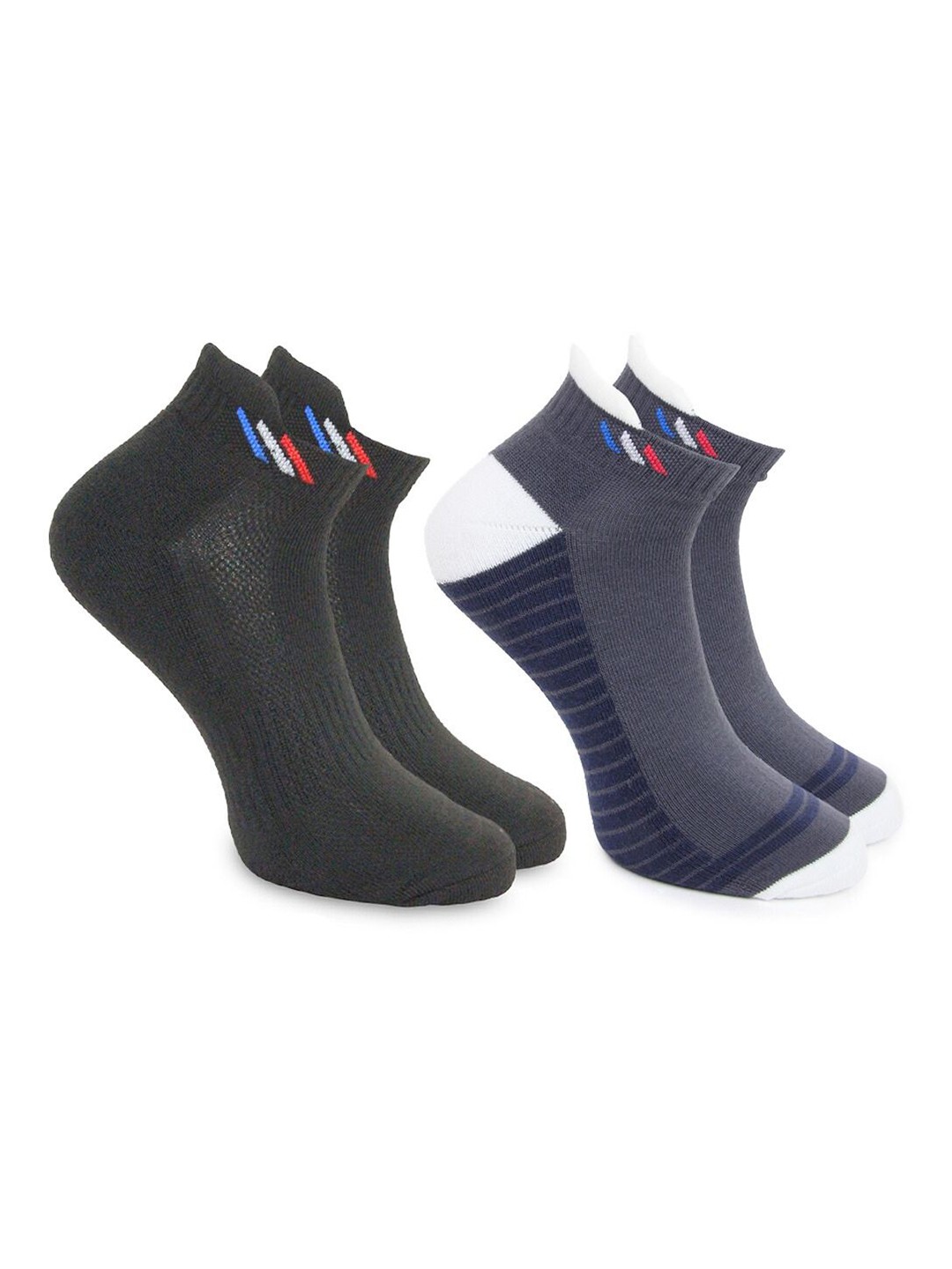

BAESD Men Pack Of 2 Striped Cotton Ankle Length Socks, Black