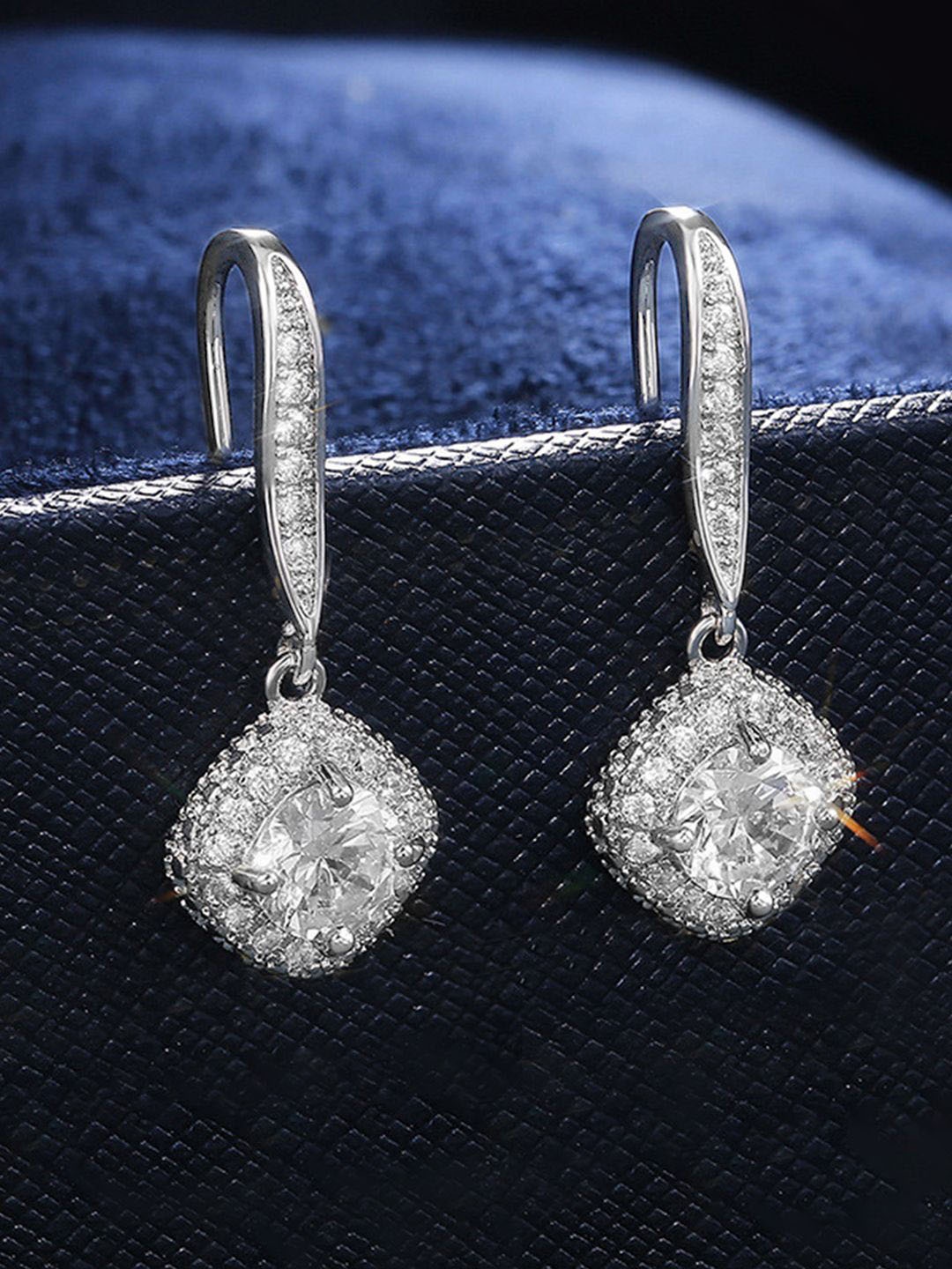 

Peora Silver-Plated Cubic Zirconia & Crystal Studded Drop Earrings