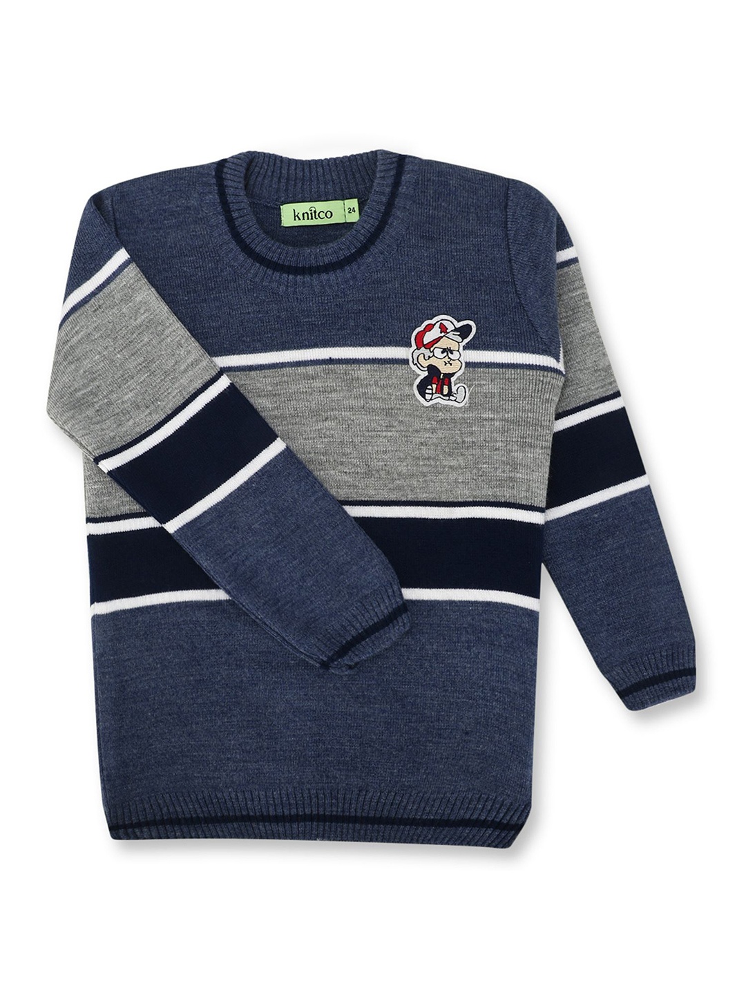 

KNITCO Unisex Kids Striped Pullover, Blue