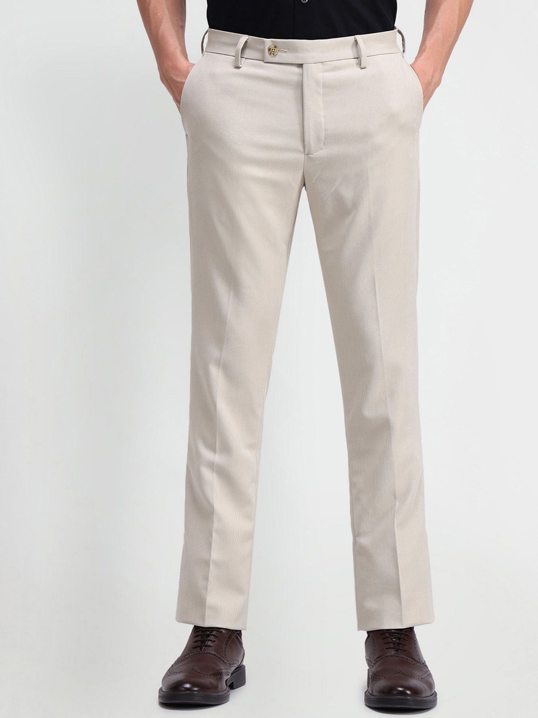 

Arrow Men Urban Slim Slim Fit Trousers, Cream