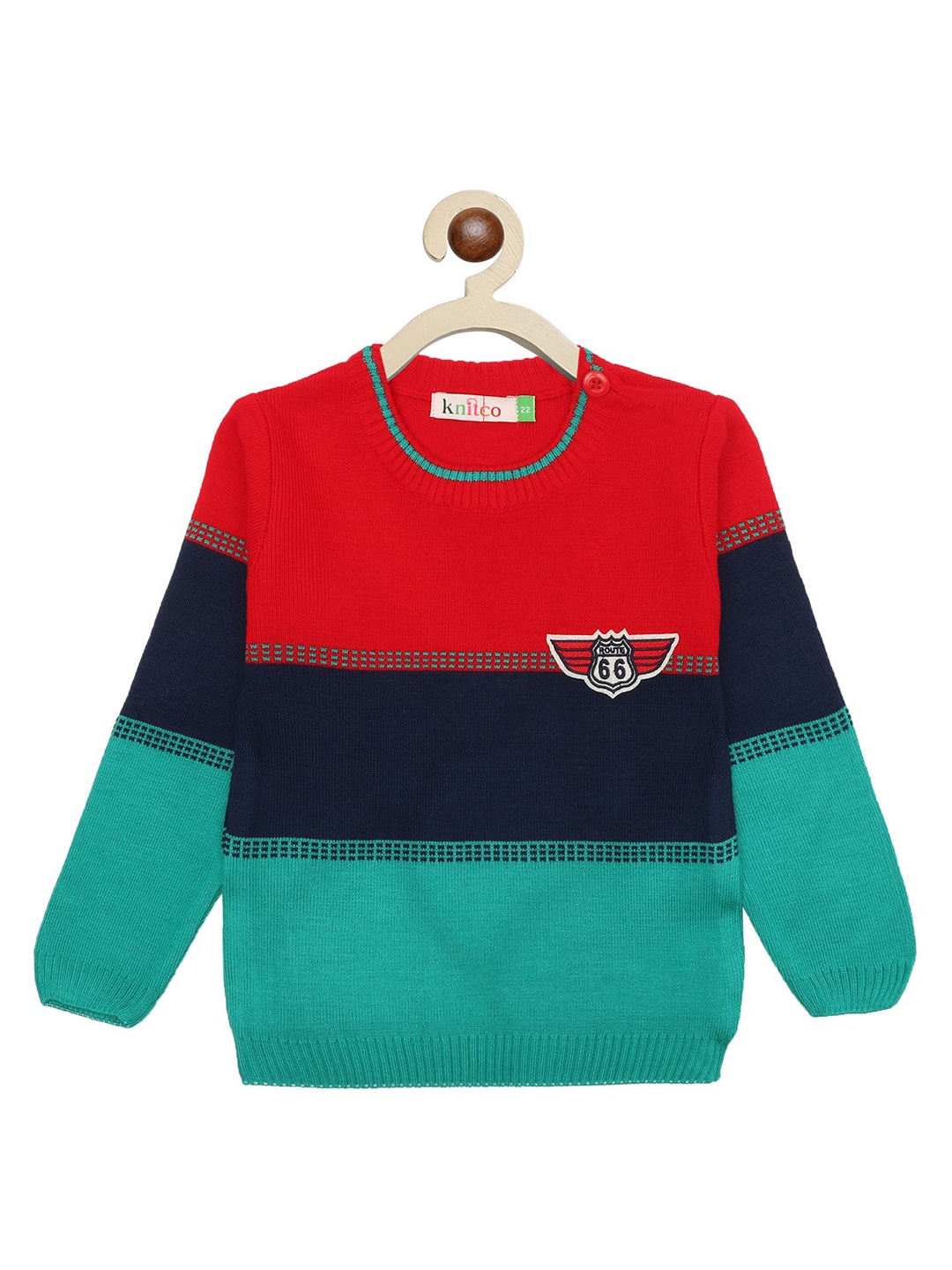 

KNITCO Unisex Kids Colourblocked Pullover, Orange