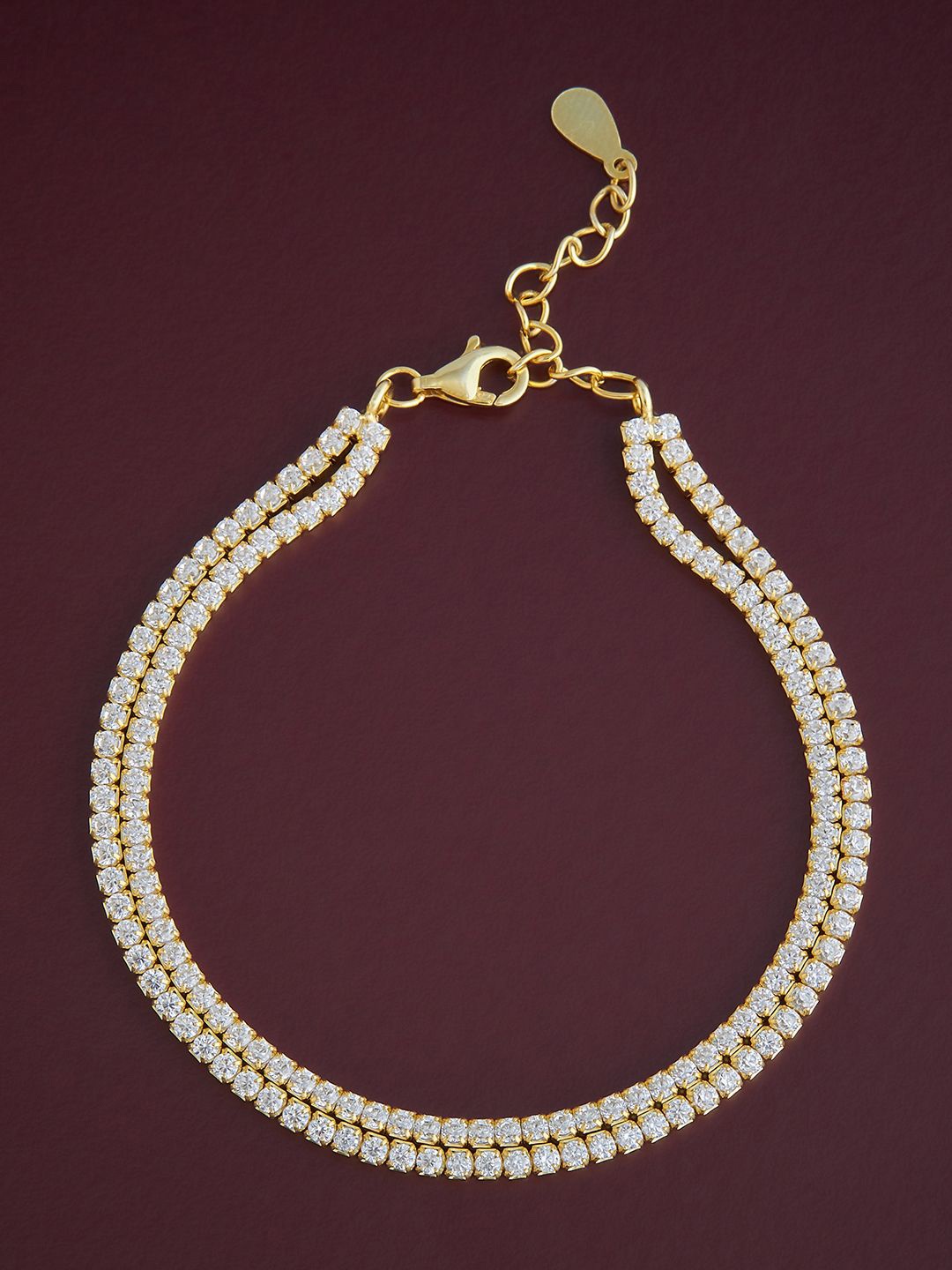 

Kushal's Fashion Jewellery Sterling Silver Cubic Zirconia Gold-Plated Wraparound