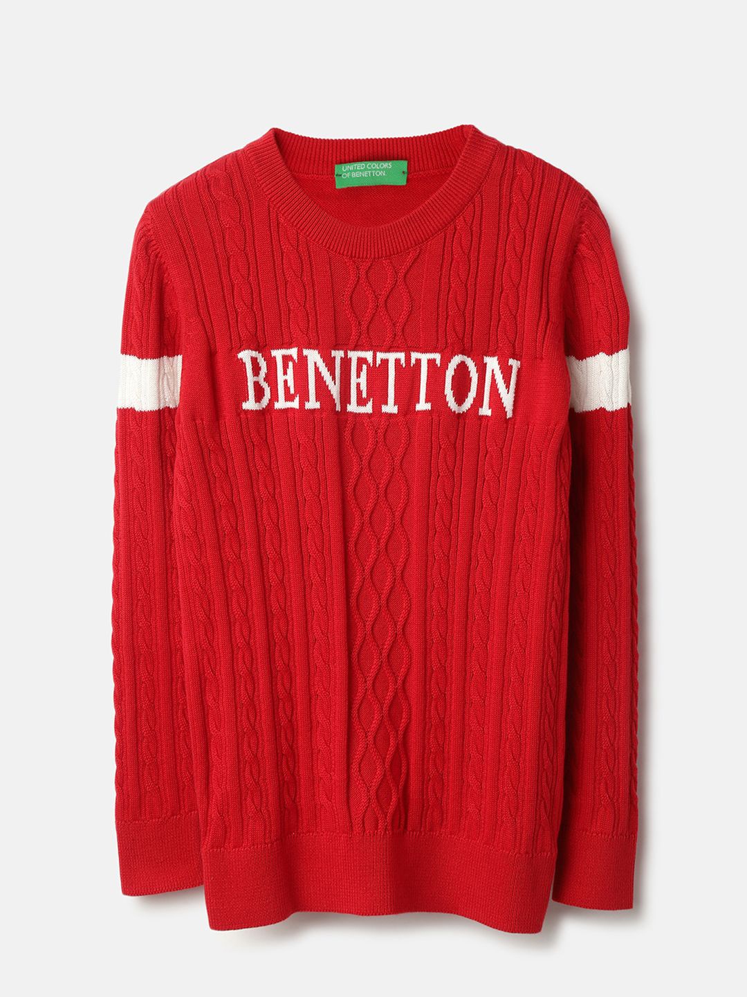 

United Colors of Benetton Boys Typography Printed Pullover, Red