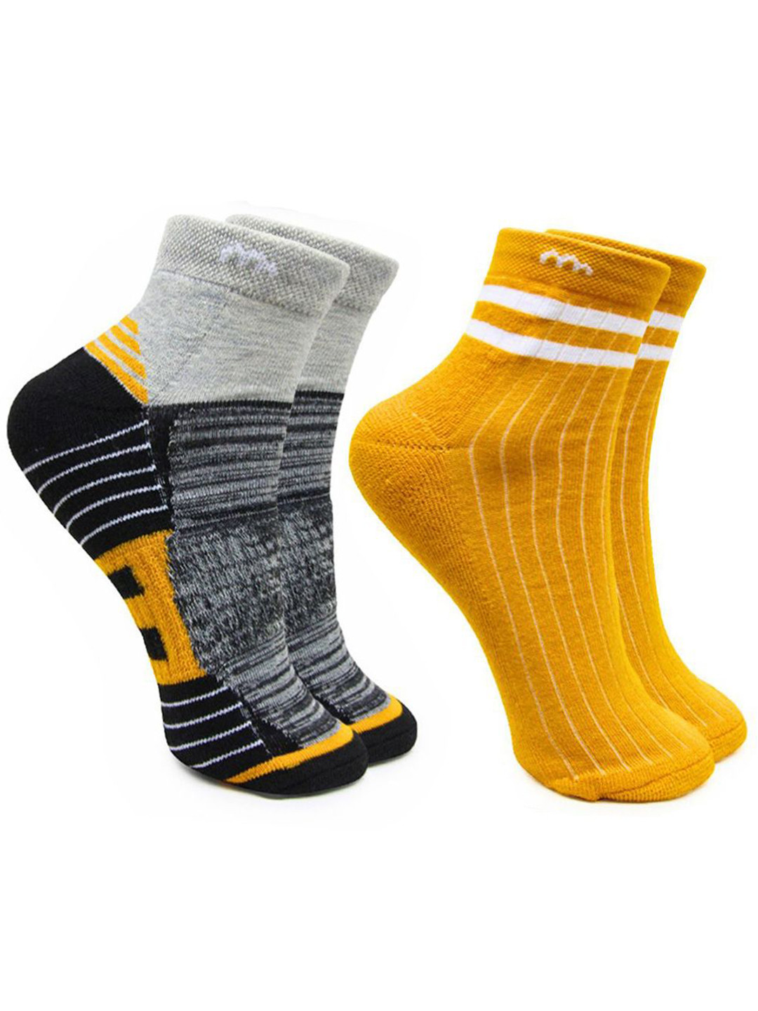 

BAESD Women Pack Of 2 Patterned Ankle Length Socks, Grey