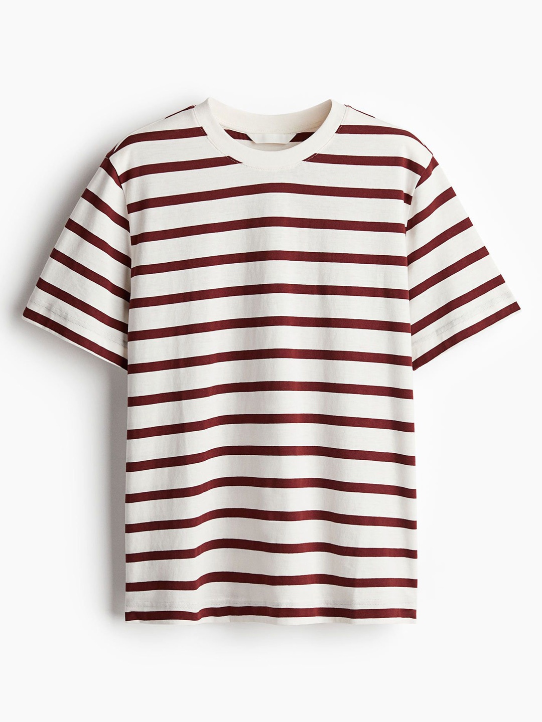 

H&M Striped Pure Cotton T-Shirt, White