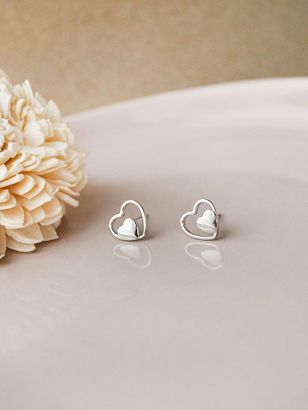 

MANNASH 92.5 Sterling Silver Rhodium-Plated Contemporary Studs Earrings