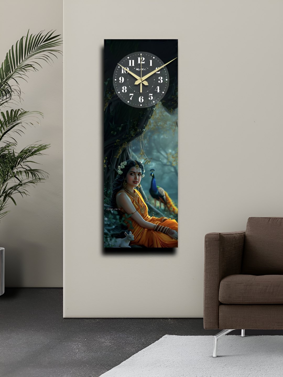 

OLIVE TREE Black & Blue Printed Rectangle Shaped Wooden Analogue Wall Clock