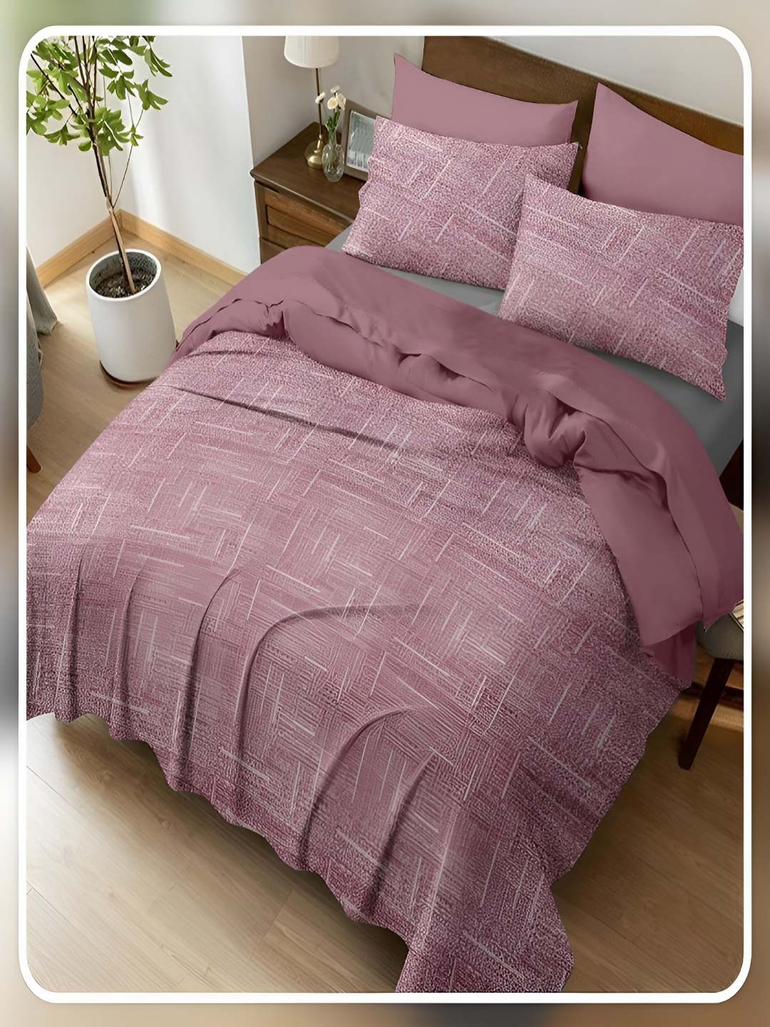 

tundwal's Purple 400 TC King Bedsheet with 2 Pillow Covers