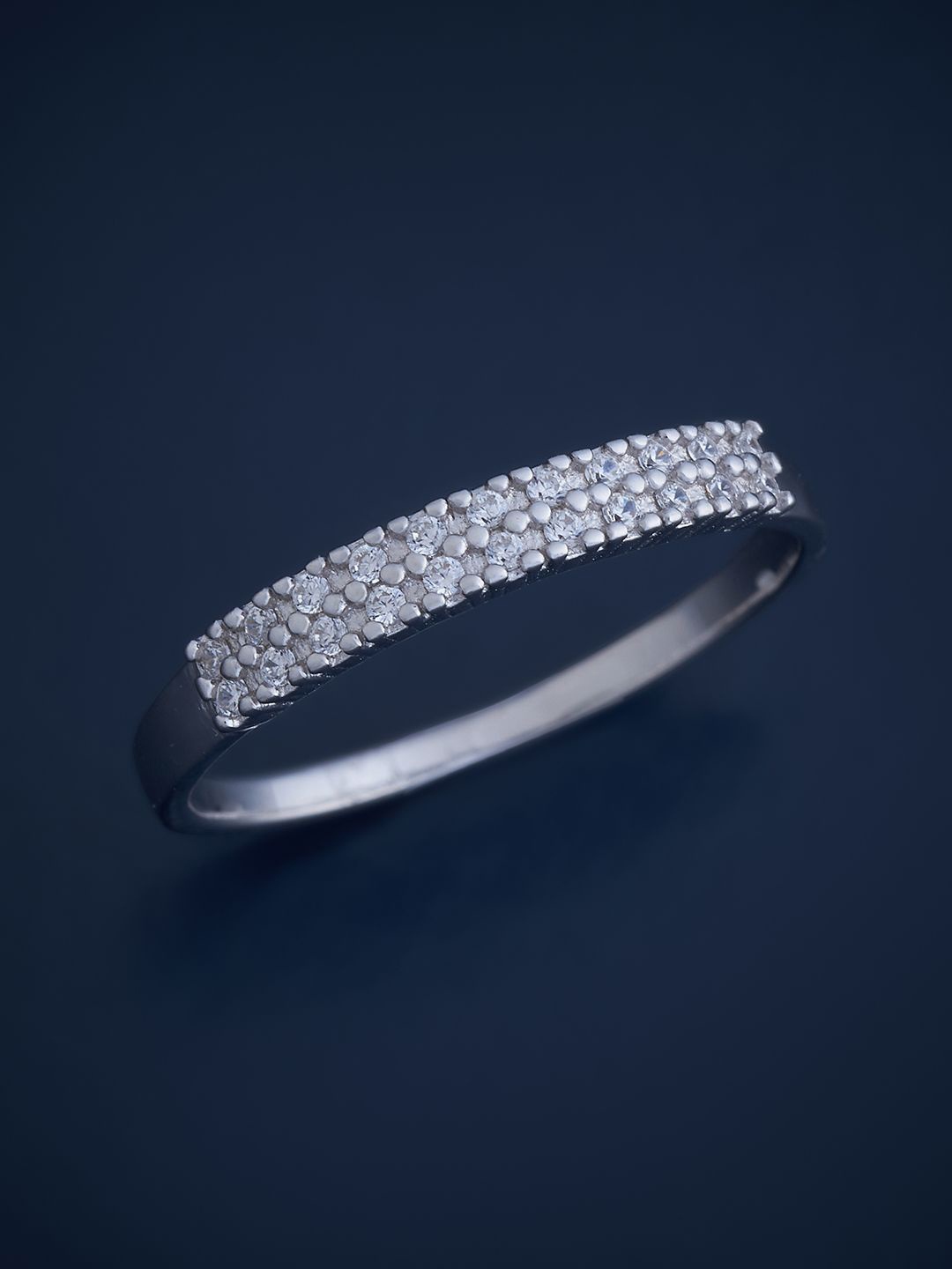 

Kushal's Fashion Jewellery Sterling Silver Rhodium-Plated Cubic Zirconia Finger Ring