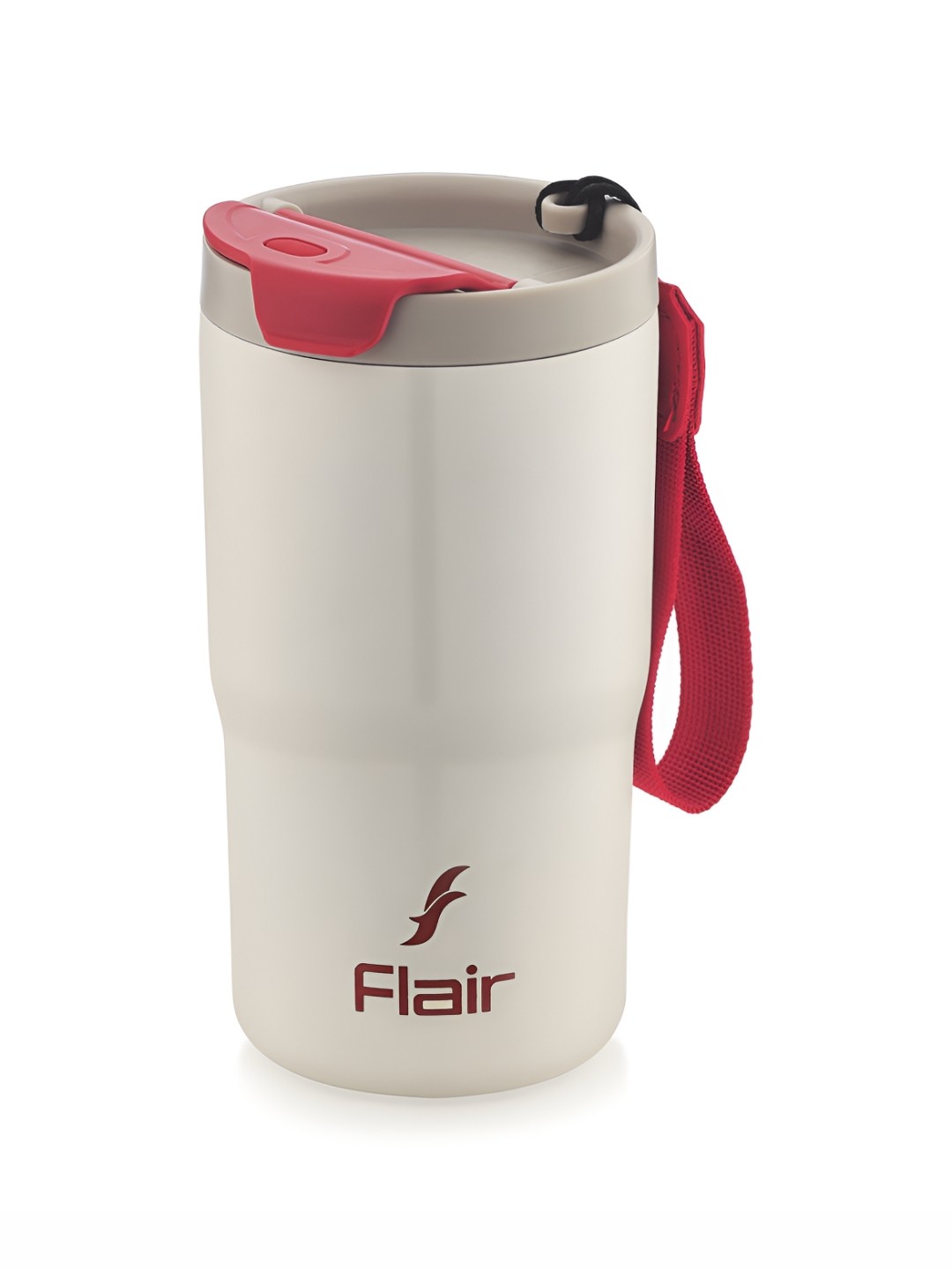 

Flair White & Red Stainless Steel Glossy Coffee Mugs 480 ml