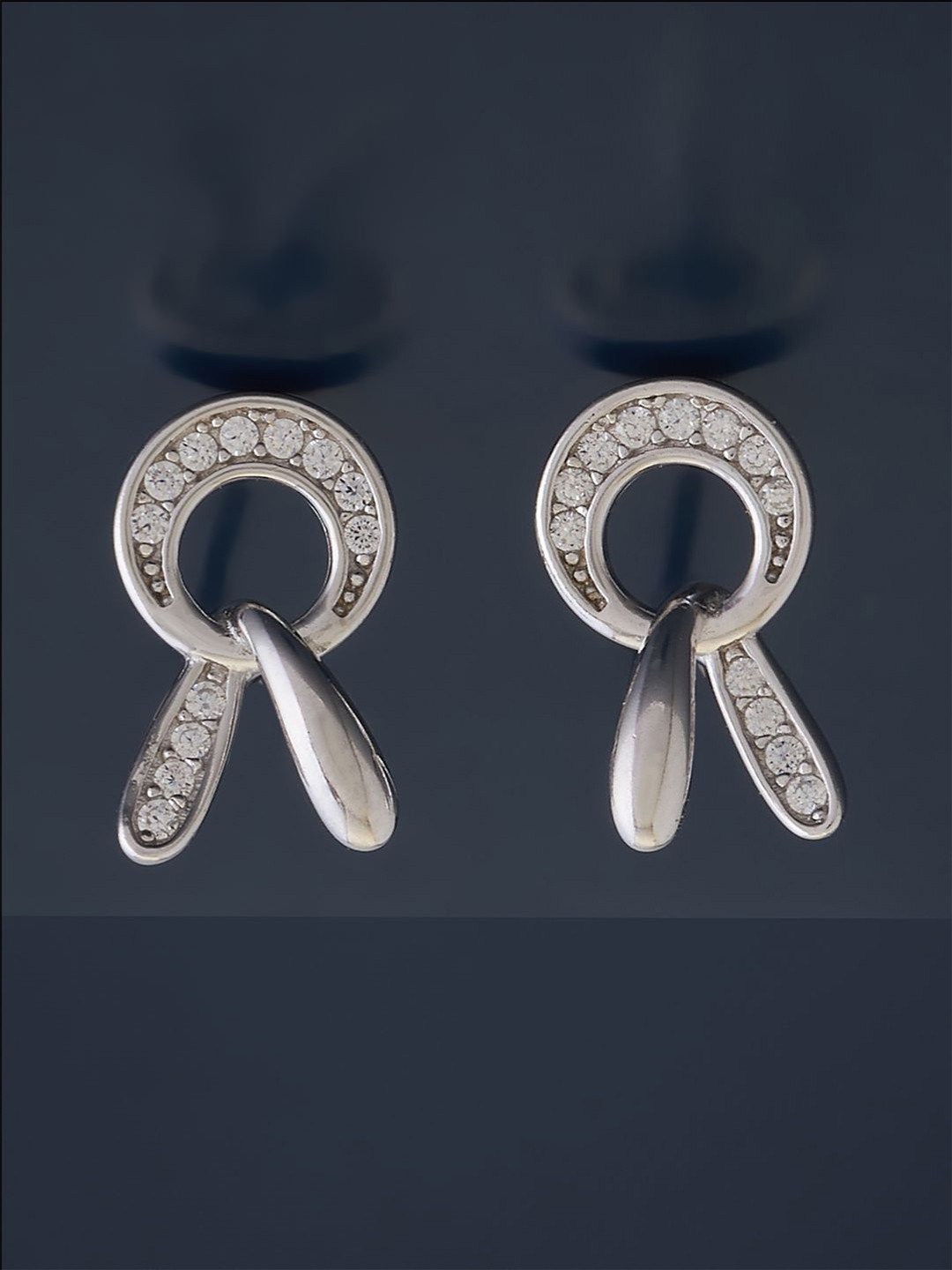 

Kushal's Fashion Jewellery Sterling Silver Cubic Zirconia Rhodium-Plated Studs