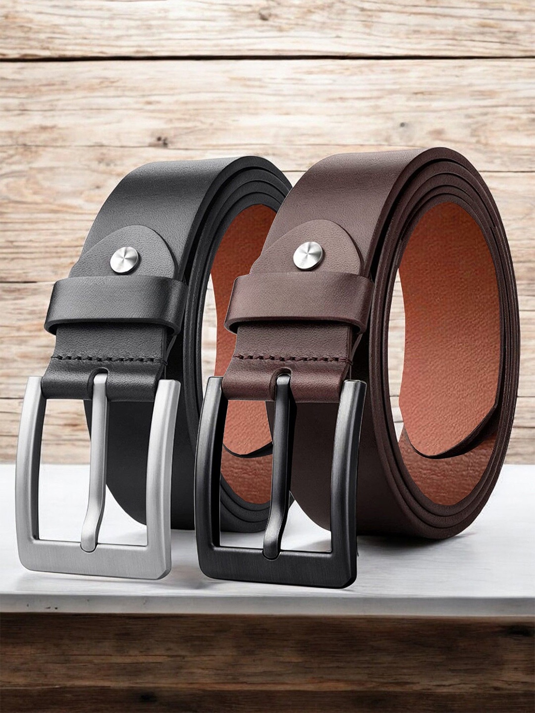 

ZORO Men 2 Leather Formal Belt, Black