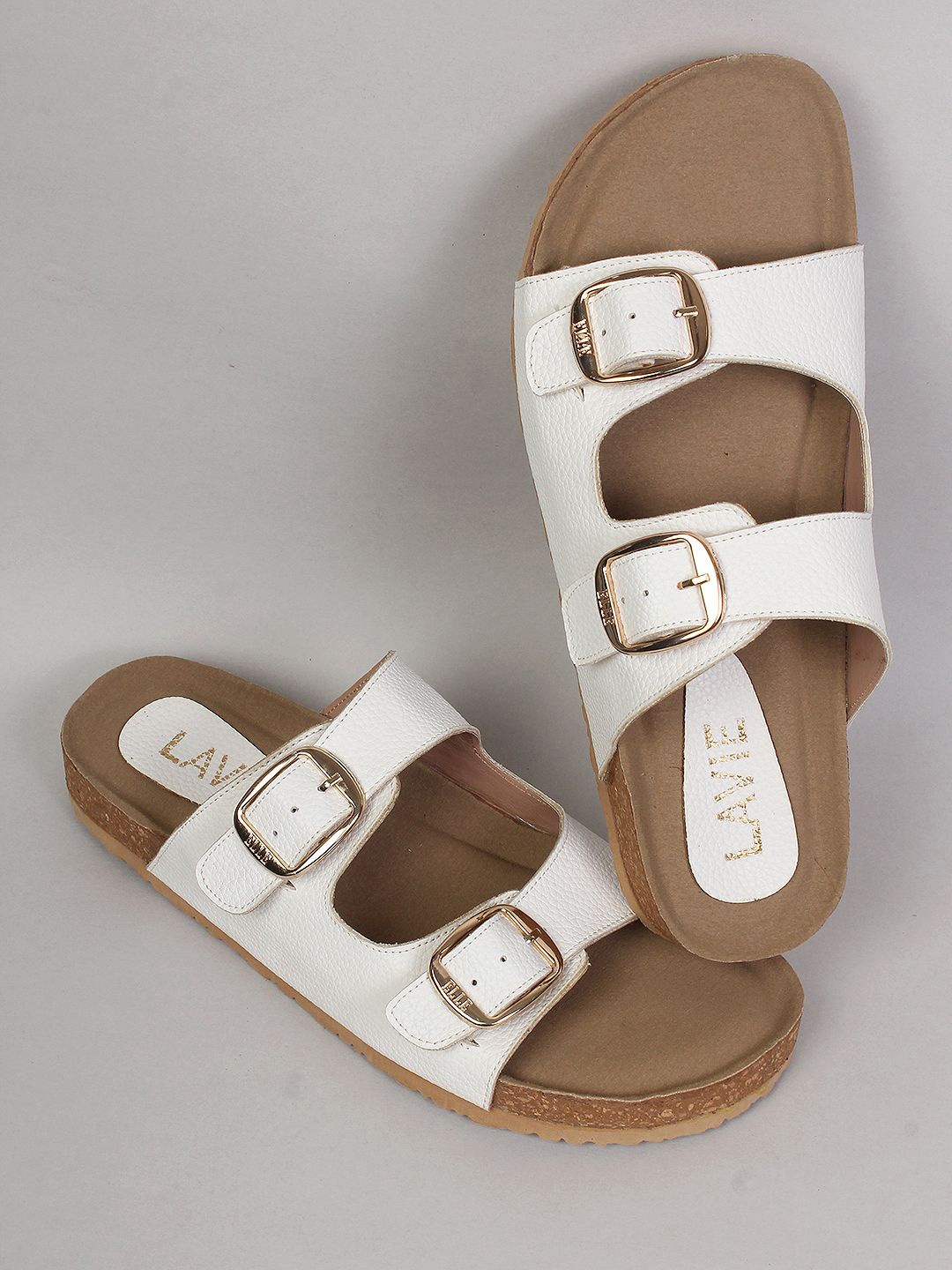 

Lavie Women Open Toe Flats With Buckles, White