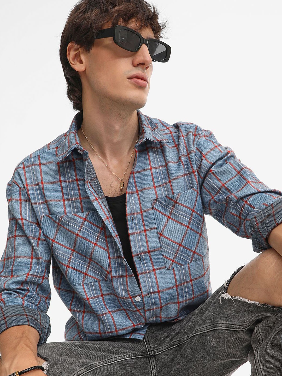 

Campus Sutra Men Comfort Spread Collar Tartan Checked Cotton Casual Shirt, Multi