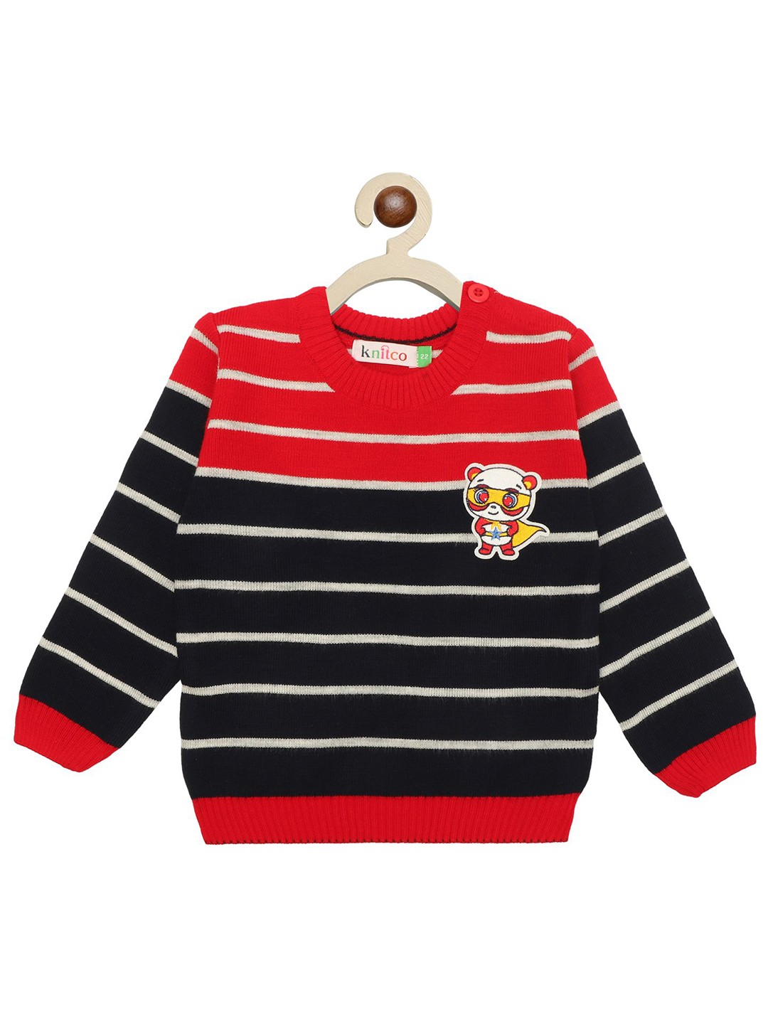 

KNITCO Unisex Kids Striped Pullover, Red