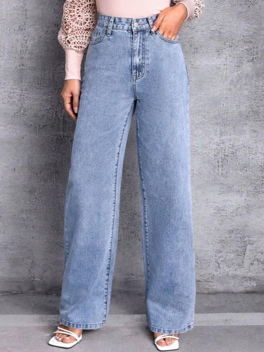 

Next One Women Smart Wide Leg High-Rise Jeans, Blue