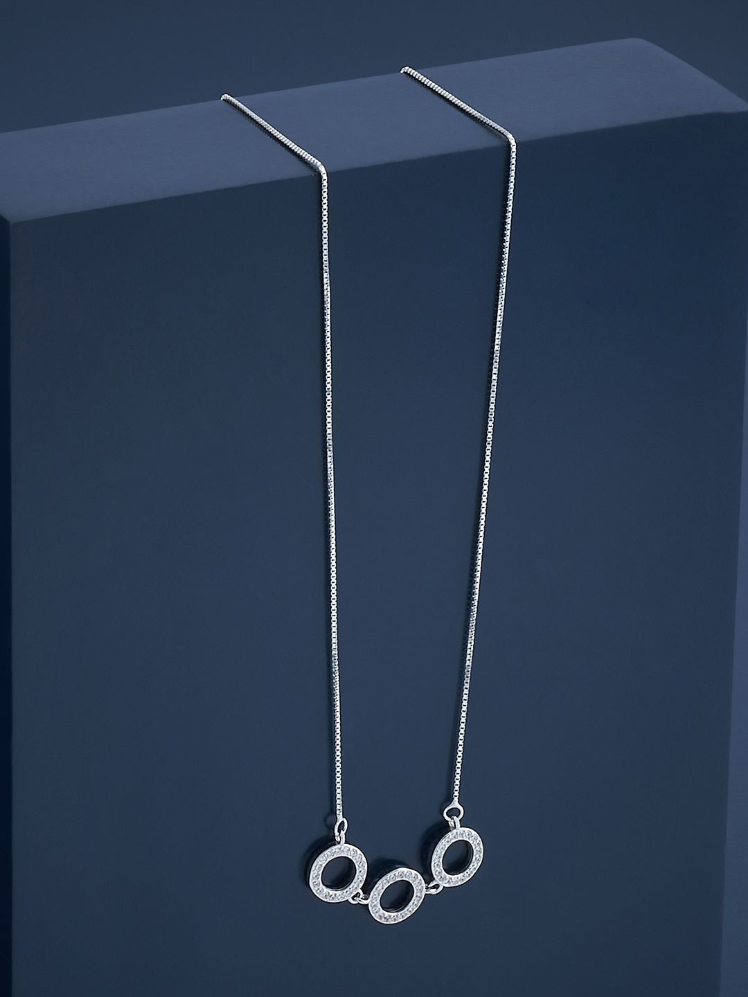 

Kushal's Fashion Jewellery Sterling Silver Cubic Zirconia Rhodium-Plated Chain