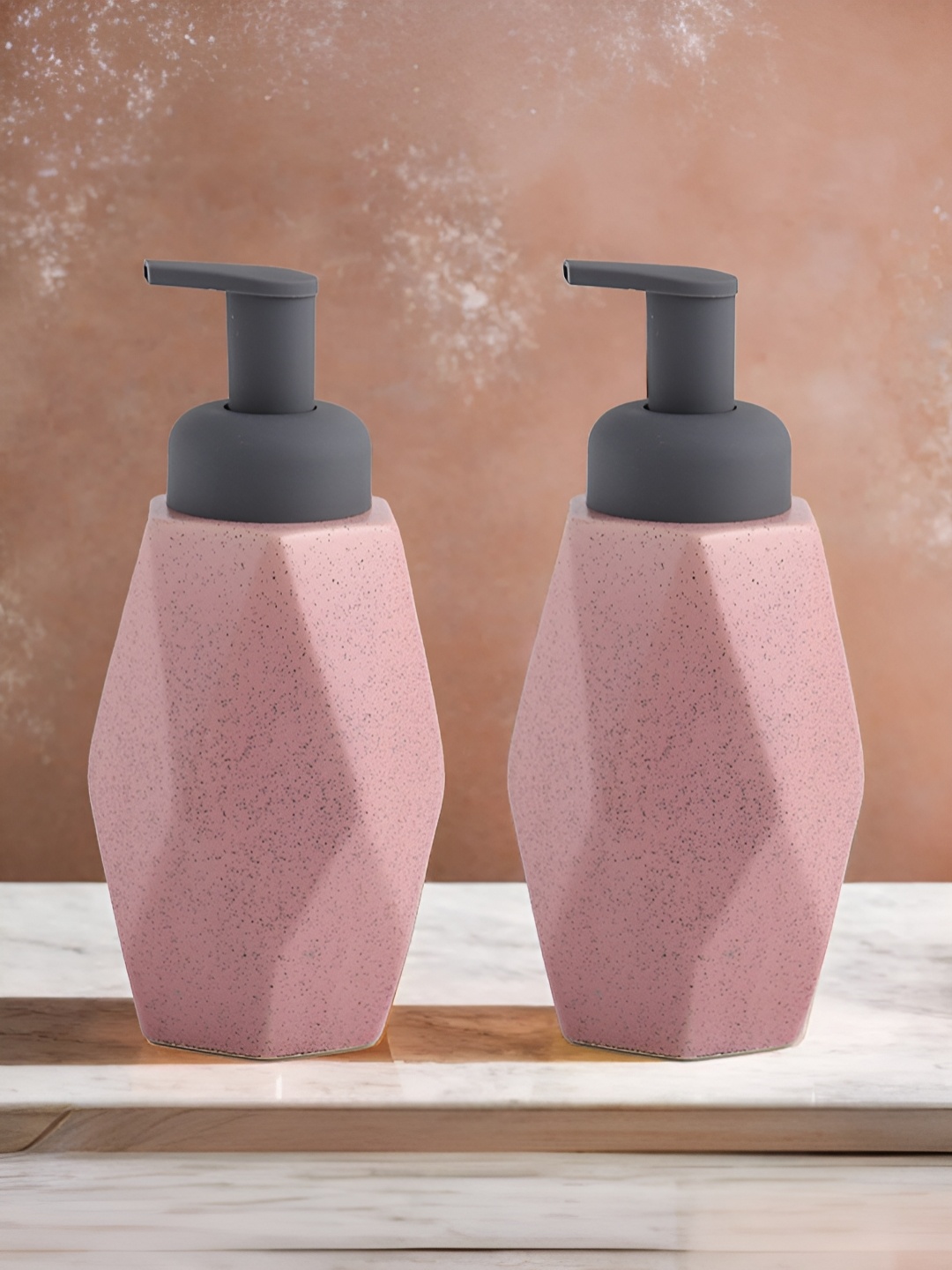 

UMAI Pink & Grey 2 Pieces Textured Ceramic Soap Dispenser 400ml