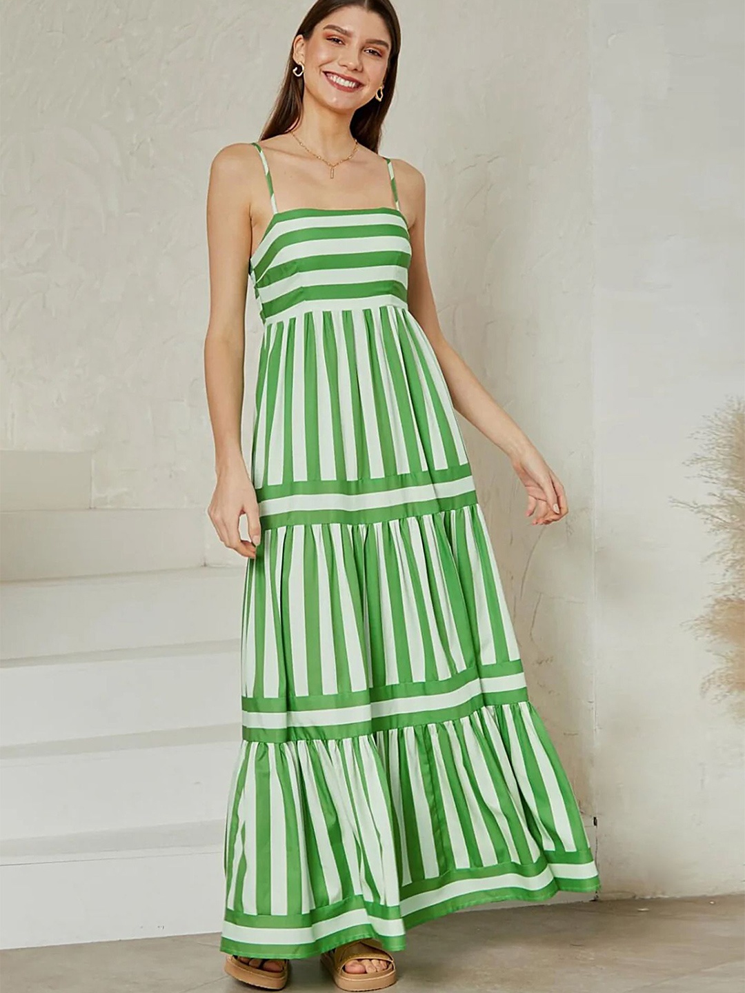 

LULU & SKY Striped Maxi Dress, Green