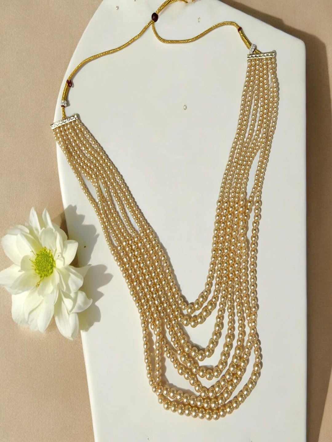 

AccessHer Gold-Plated Pearl Beaded Layered Necklace