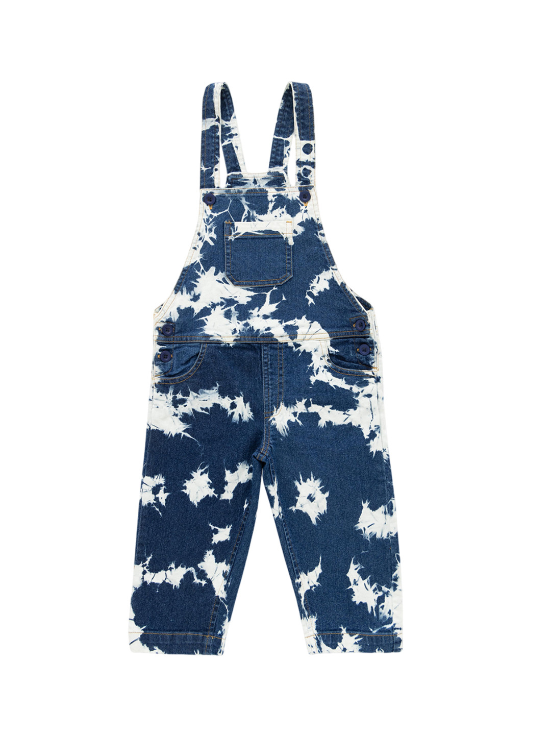 

JusCubs Boys Tie-Dye Cotton Dungarees, Blue