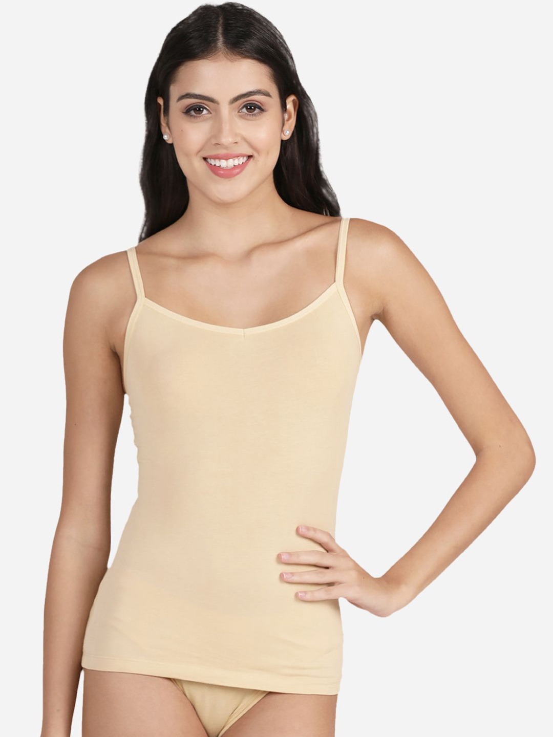 

Susie Cotton Shoulder Straps Camisole, Beige