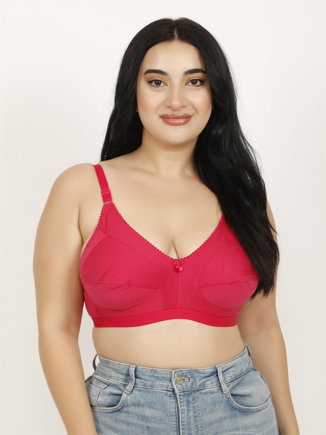 

Hill Islands Plus Size Non-Padded Bra, Red