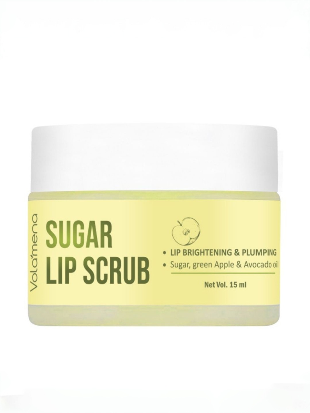 

Volamena Sugar Lip Scrub For Brightening Lips-15 ml, Yellow
