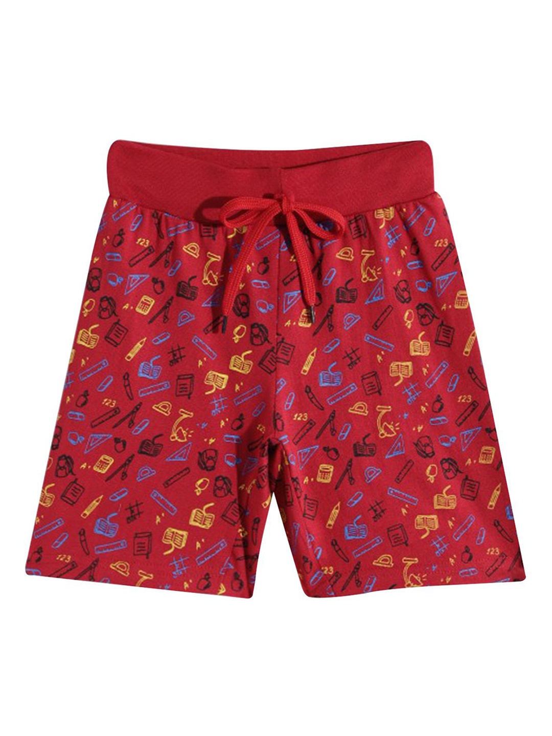 

E-TEENZ Boys Printed Pure Cotton Shorts, Red