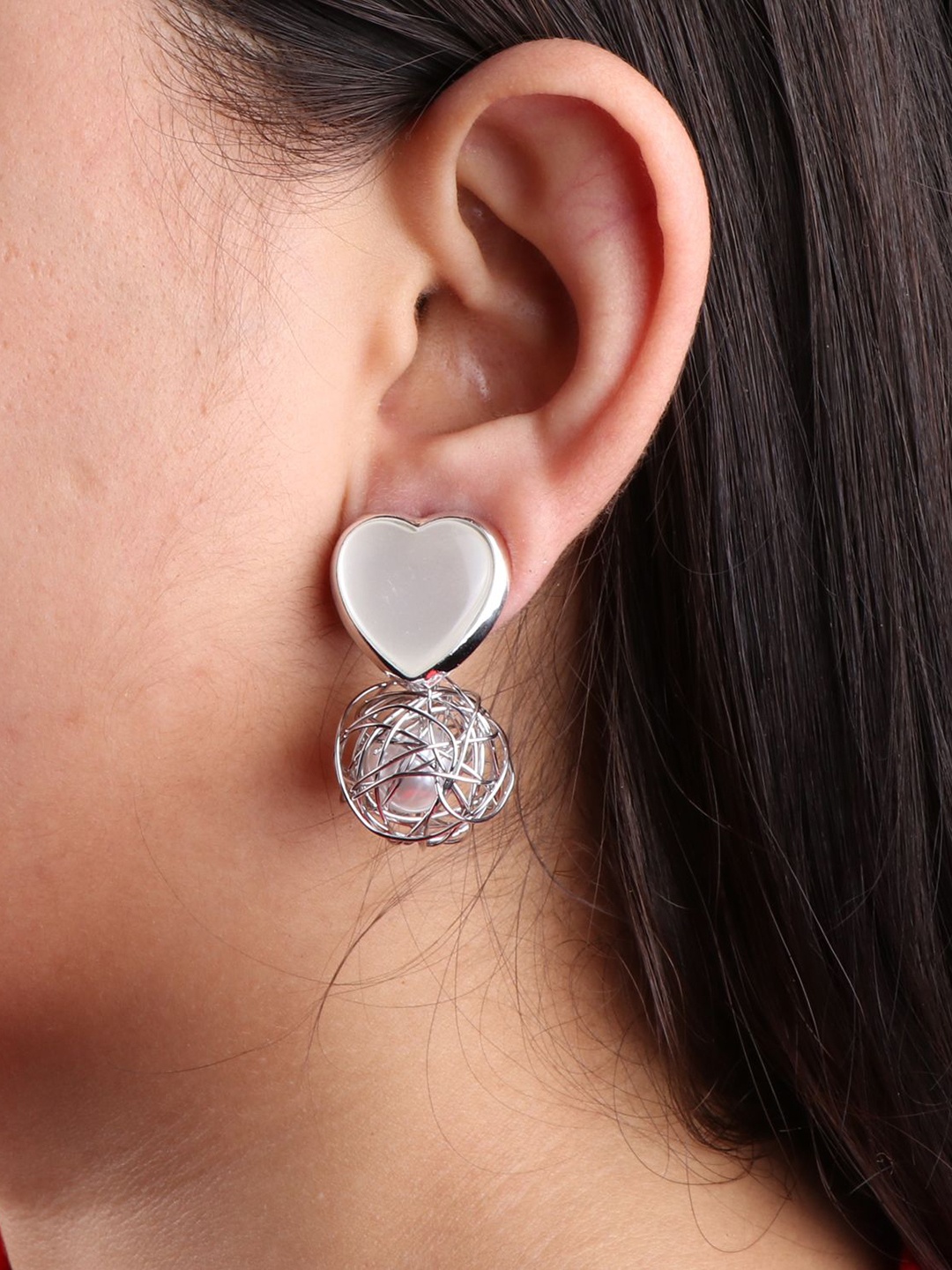

Keviv Silver Plated Artificial Stones Drop Earrings