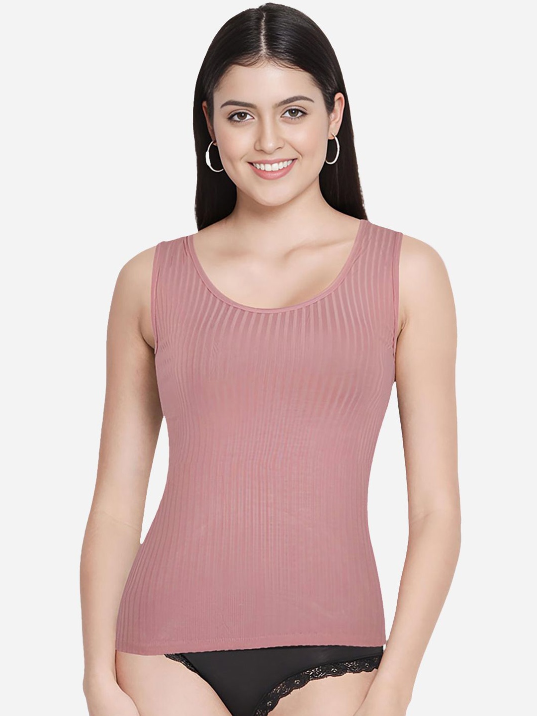 

shyaway Ribbed Cotton Non-Padded Camisoles, Mauve