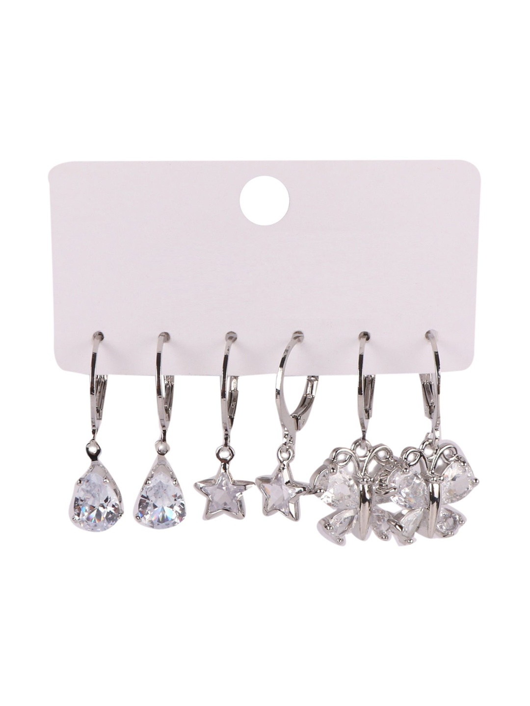 

Keviv Set of 3 Silver Plated Hoop Earrings