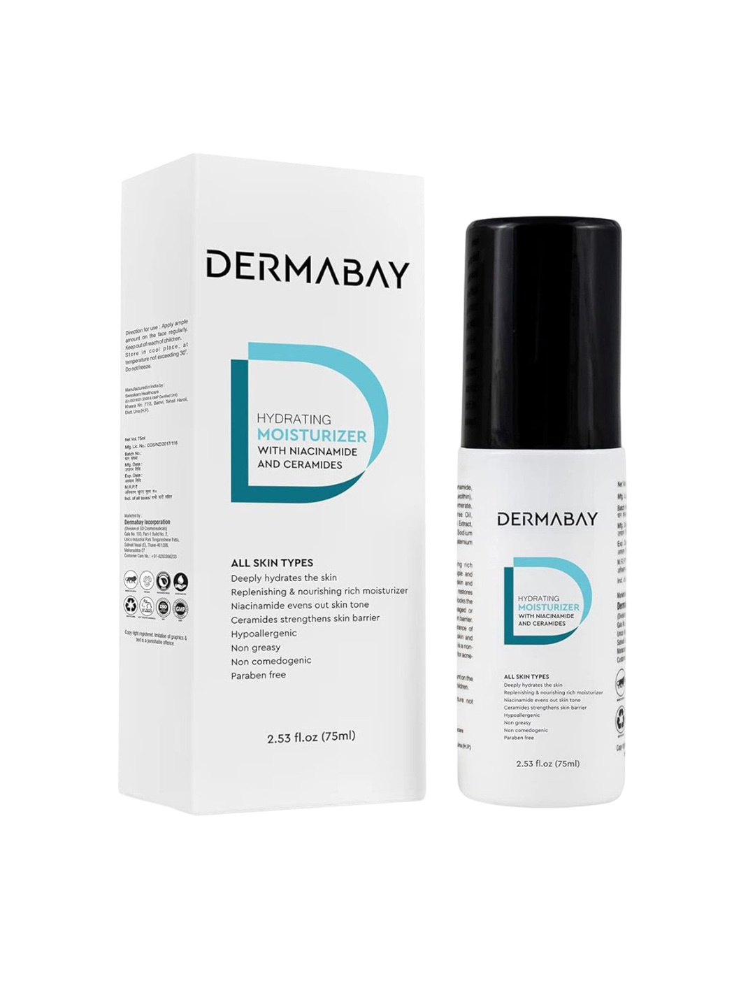 

DermaBay Hydrating Moisturizer With Niacinamide & Ceramides 75 ml, White
