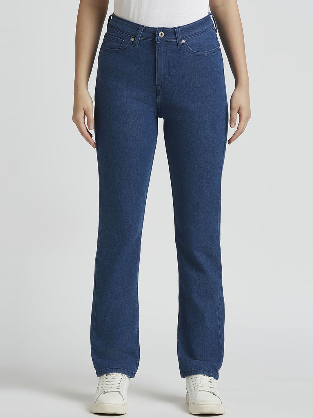 

Pepe Jeans Women Straight Fit High-Rise Stretchable Jeans, Blue