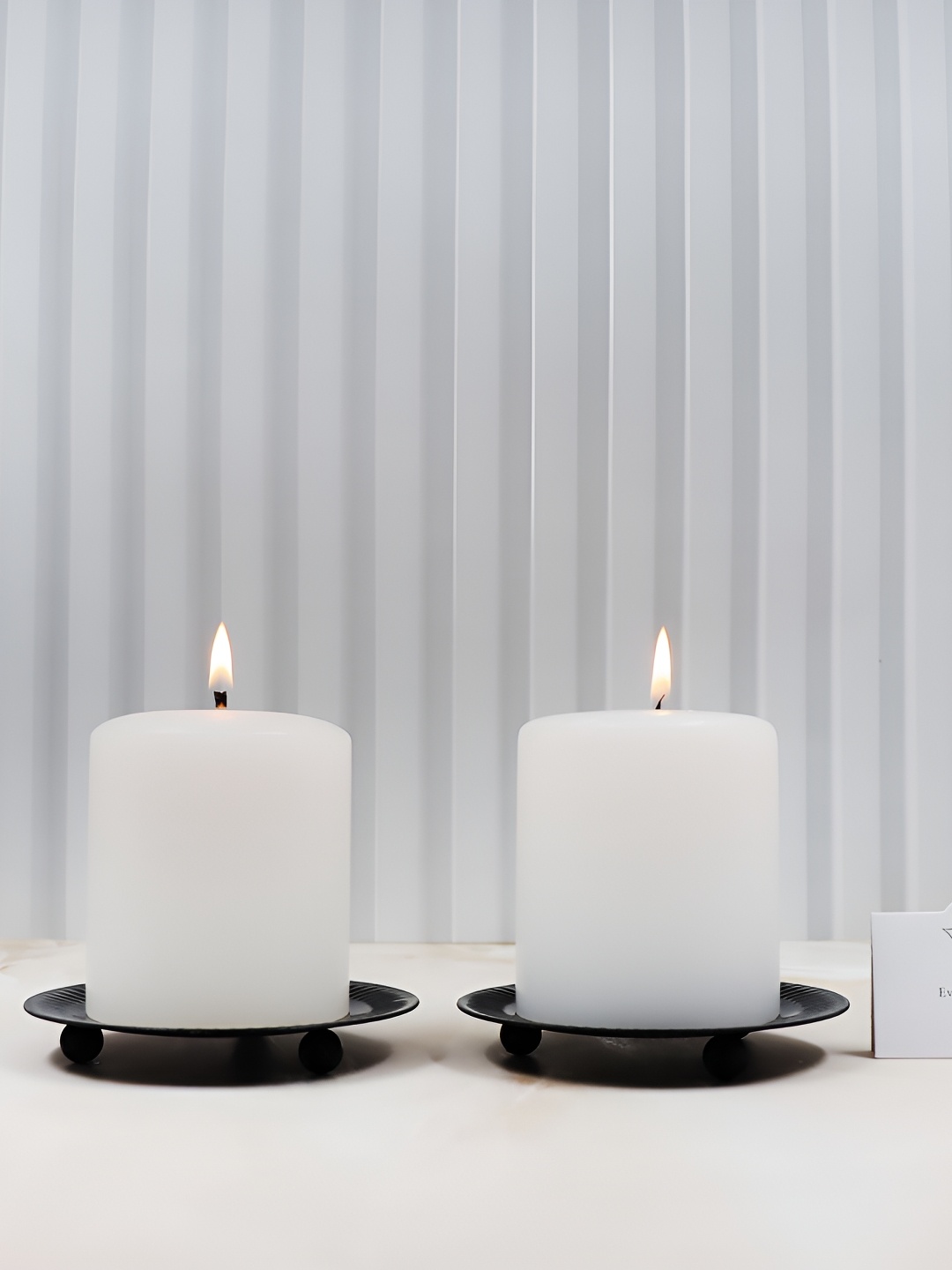 

HOSLEY Black 2 Pieces Metal Candle Holder