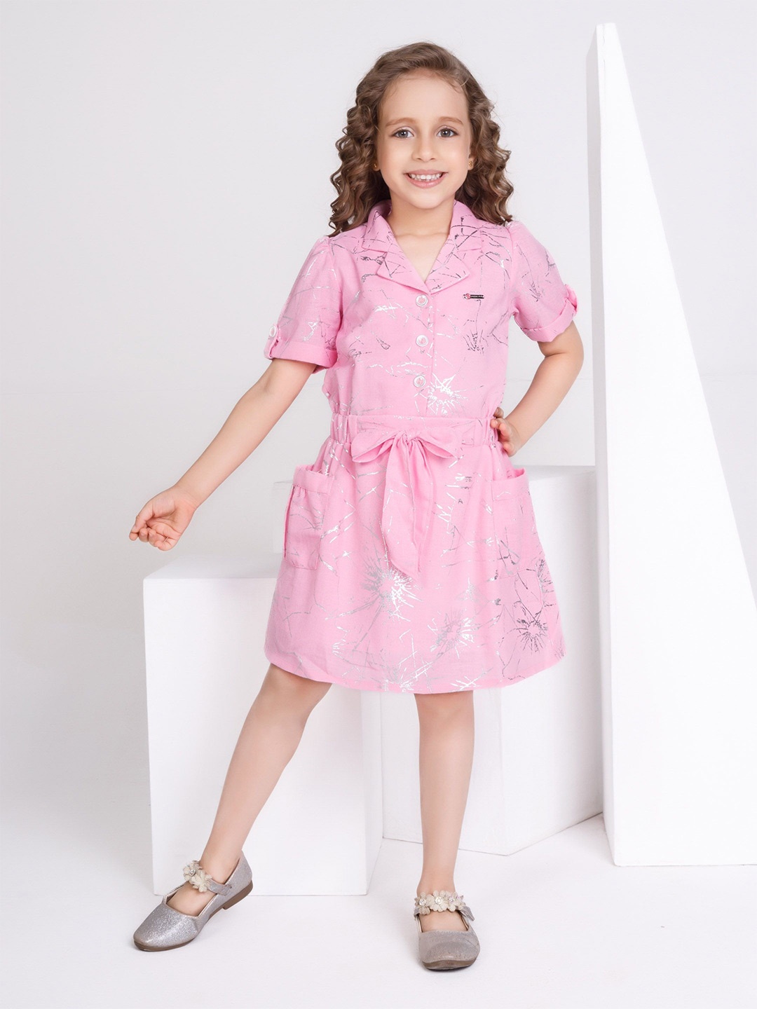 

Peppermint Floral A-Line Crazy Crayon Dress, Pink