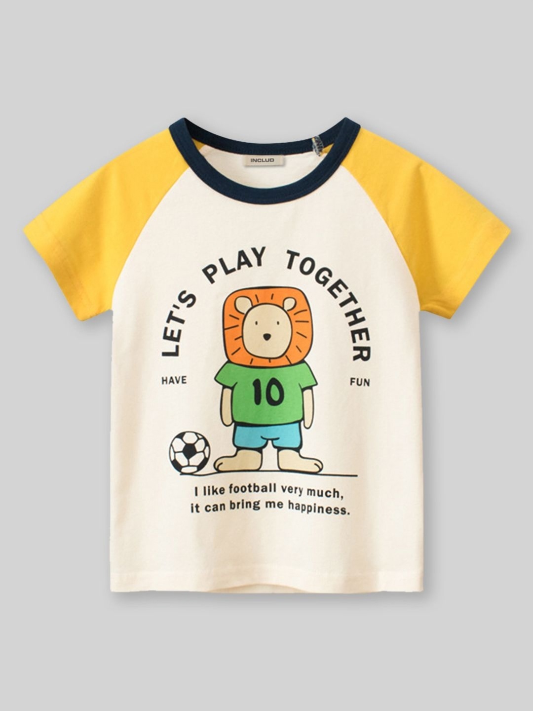 

INCLUD Boys Graphic Printed Round Neck Cotton T-shirt, Beige