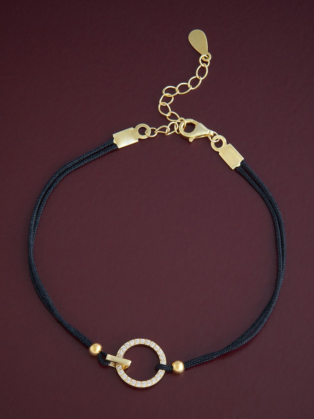 

Kushal's Fashion Jewellery 92.5 Pure Silver Gold-Plated CZ Wraparound Bracelet