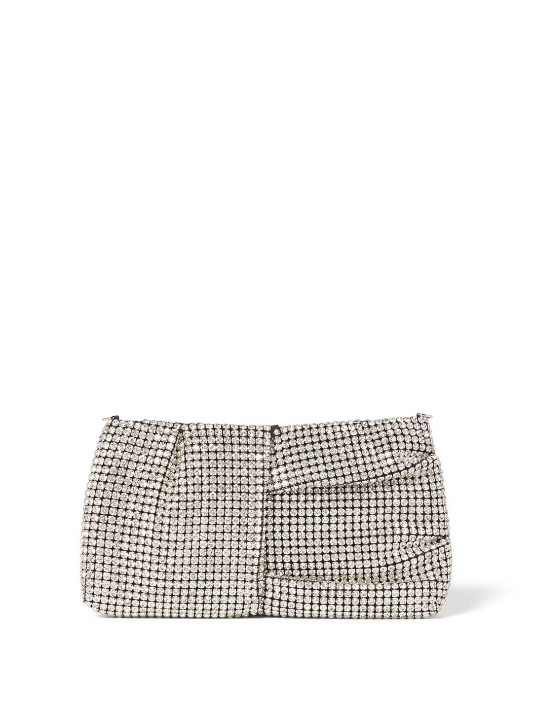 

Forever New Tina Twist Mesh Embellished Purse Clutch, Silver