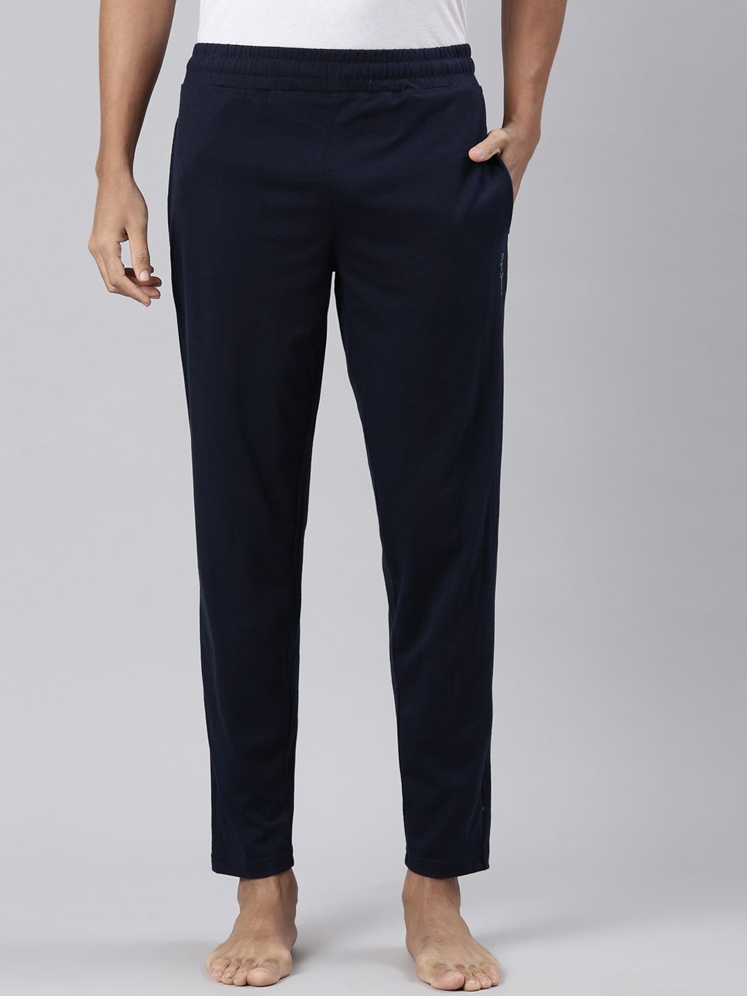 

Pepe Jeans Men Solid Straight Pure Cotton Lounge Pant, Navy blue