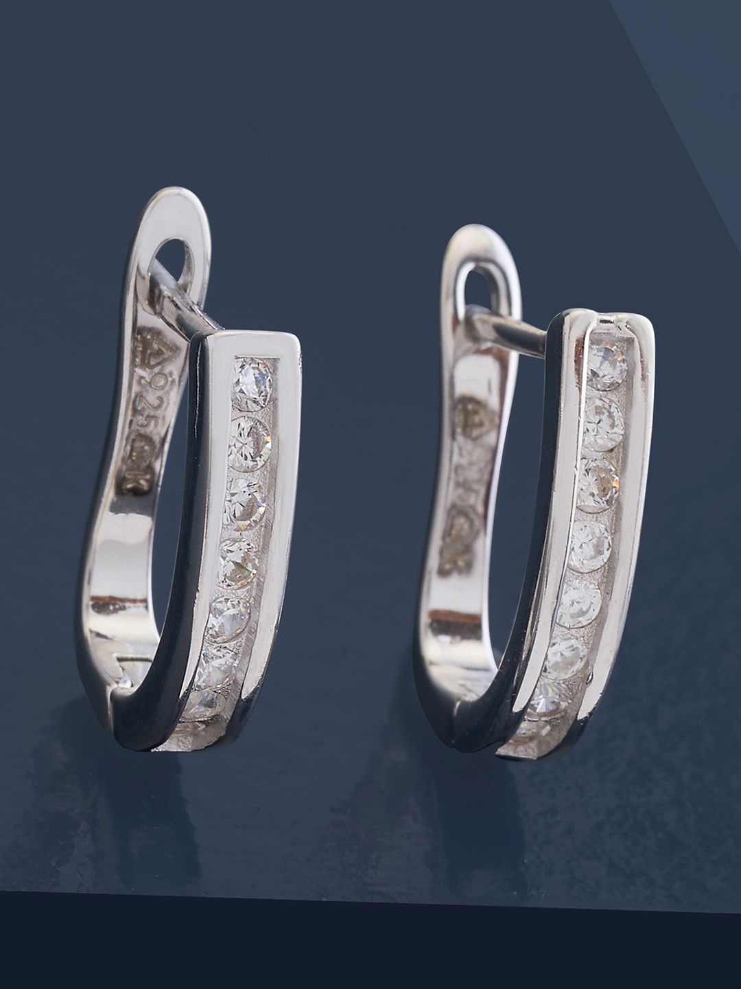 

Kushal's Fashion Jewellery Sterling Silver Cubic Zirconia Gold-Plated Hoop Earrings