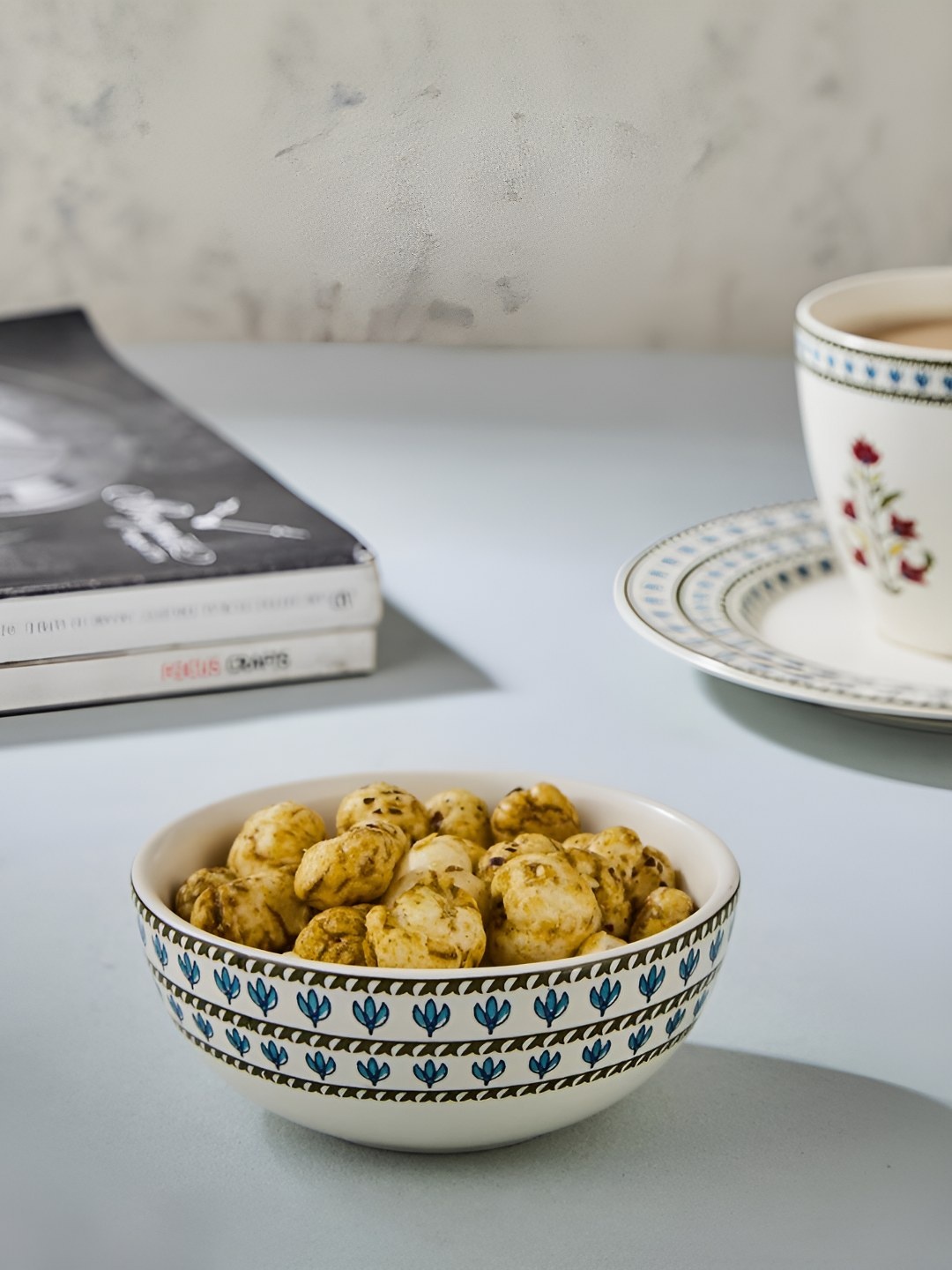 

Fabindia White & Blue Printed Ceramic Serving Bowl