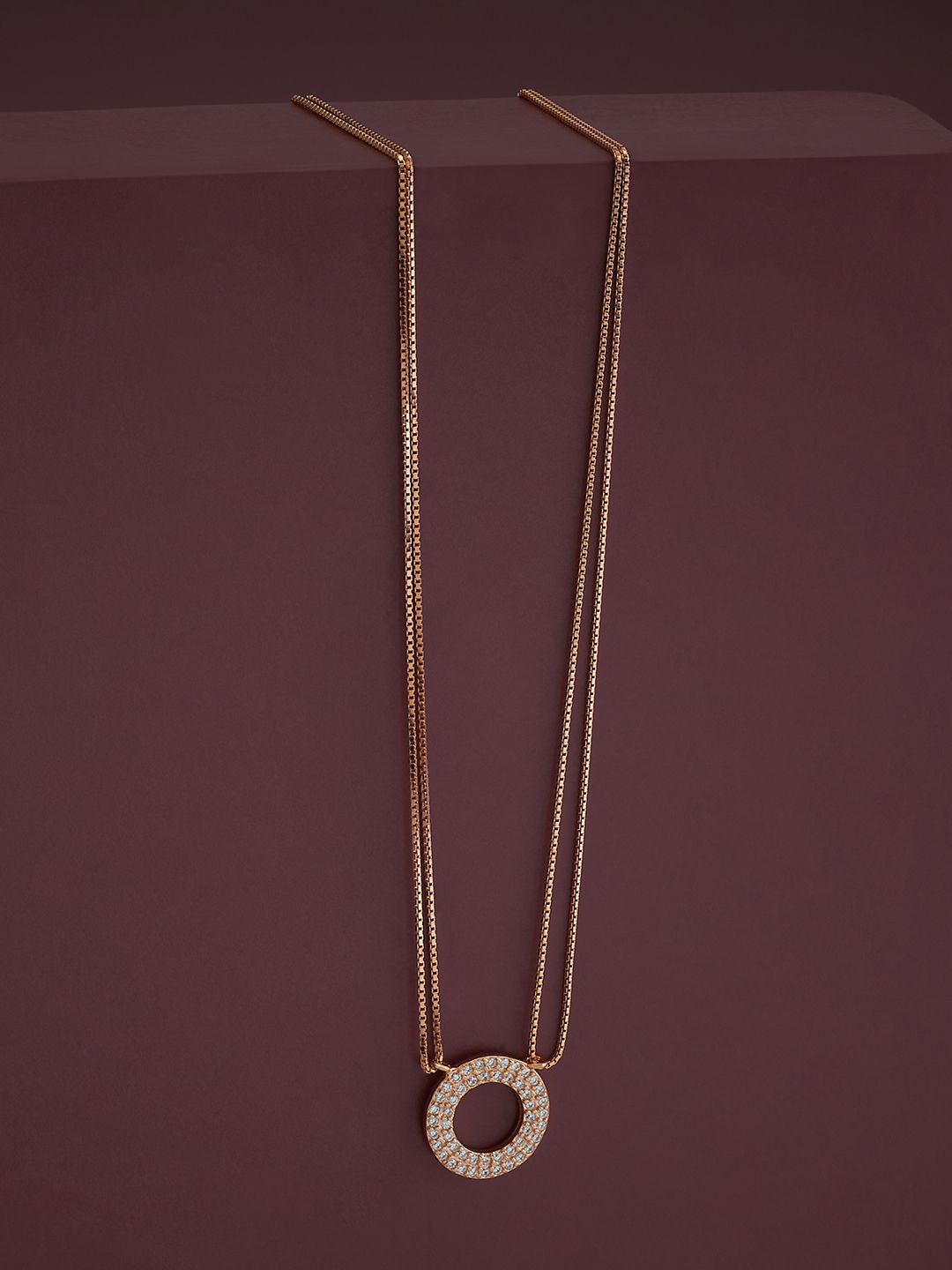 

Kushal's Fashion Jewellery Sterling Silver Rose Gold-Plated Cubic Zirconia Chain