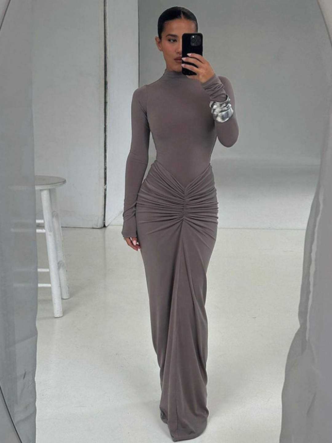 

StyleCast Solid Maxi Dress, Grey