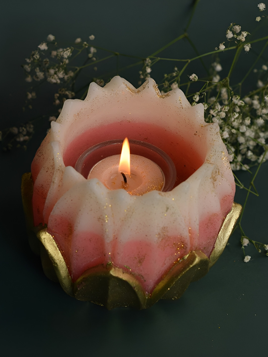 

MAATIR DESIGNS Pink Lotus Fragrance Pillar Candle