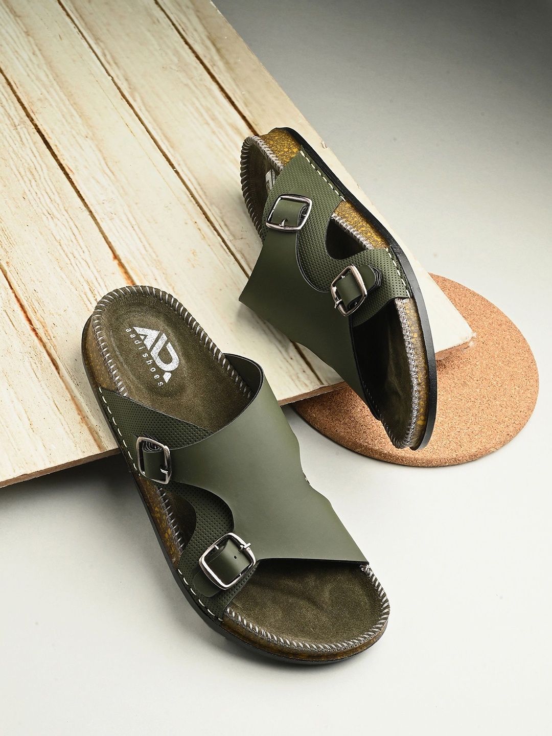 

aadi Men Comfort Synthetic Sandals, Olive